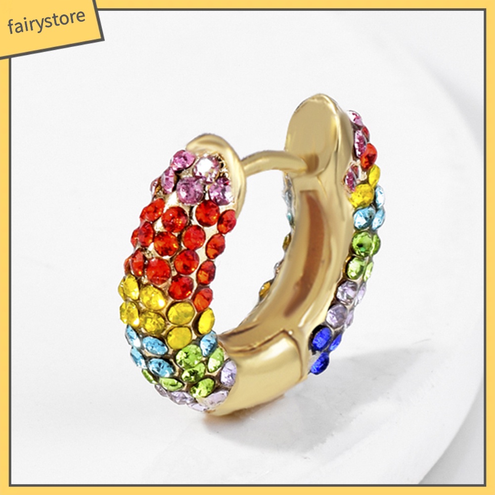 1 Bông Tai Đính Đá Nhiều Màu Thời Trang Dành Cho Nữ