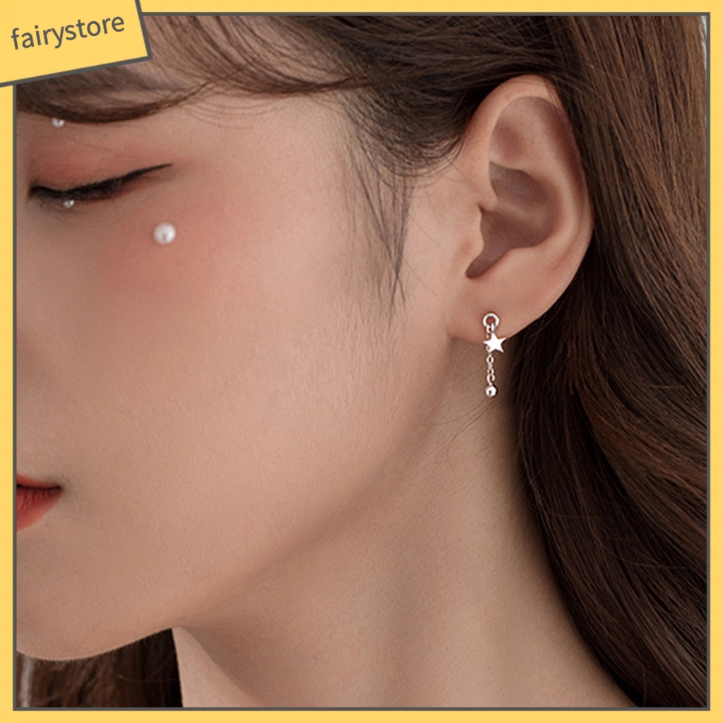 1 Đôi Bông Tai Hình Ngôi Sao Màu Sắc Ngọt Ngào Thời Trang