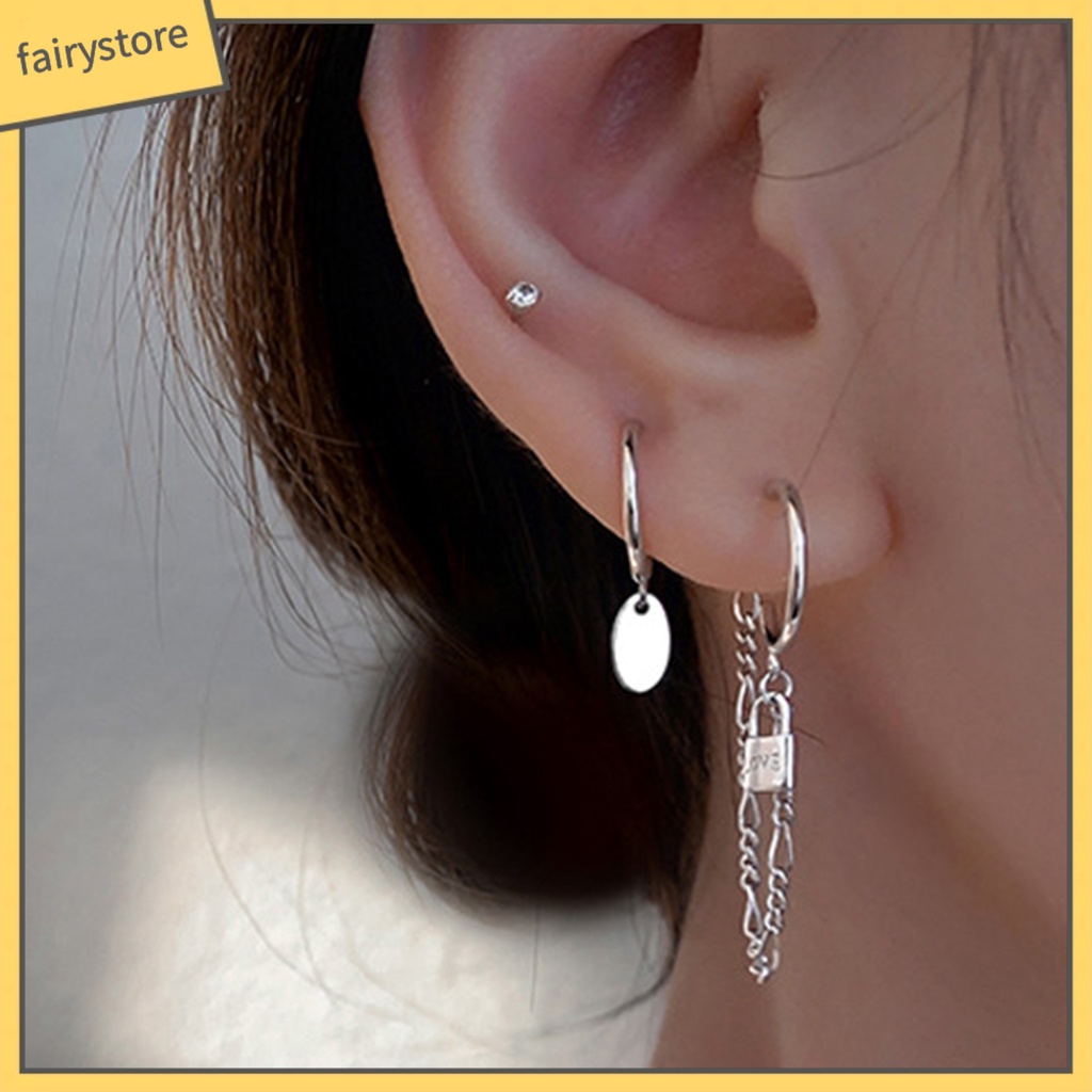 [FRO] 1 Đôi Bông Tai Dài Tua Rua Hình Đĩa Tròn Sáng Bóng Quyến Rũ Phù Hợp Với Tất Cả Các Loại Trang Trí