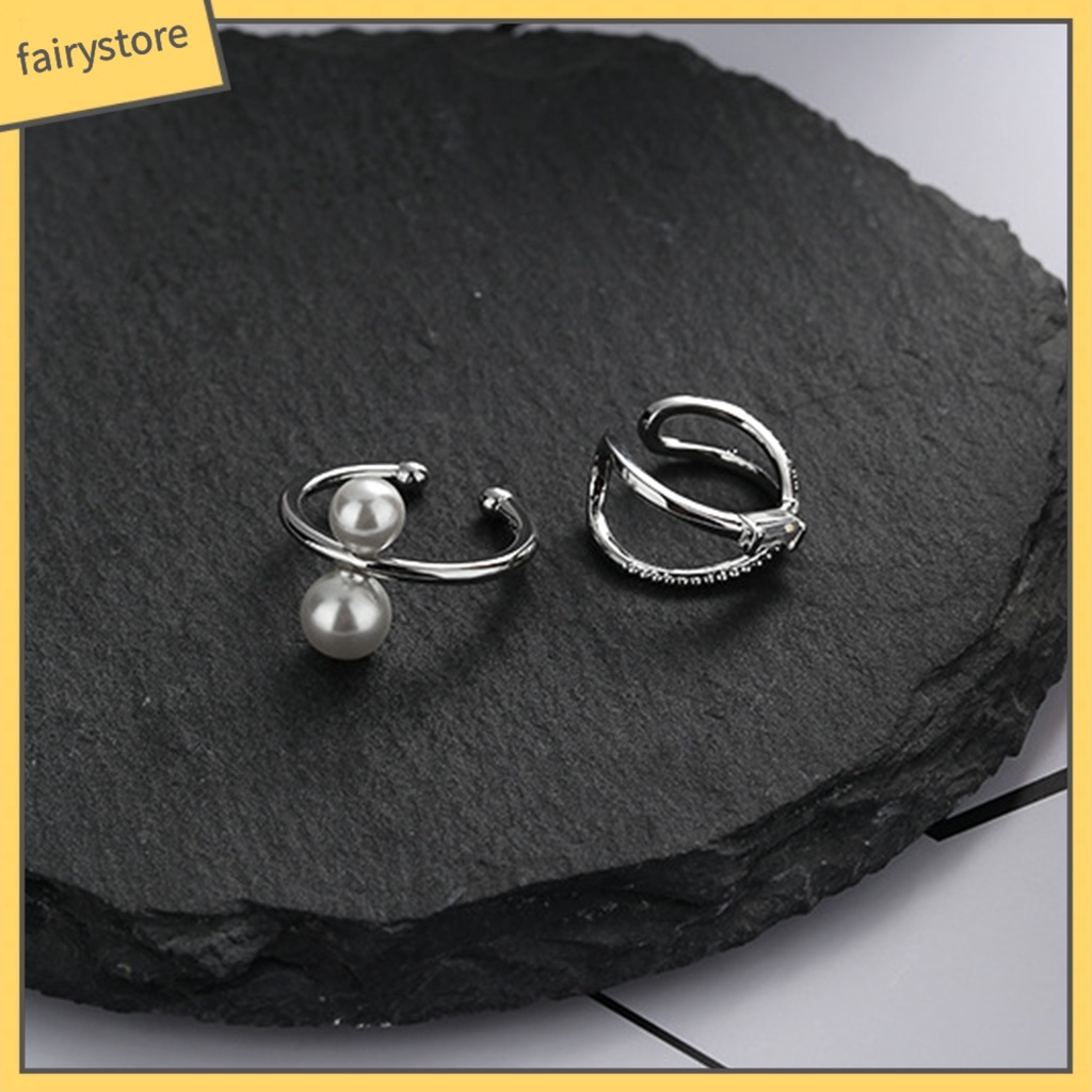 1 Khuyên Kẹp Vành Tai Không Cần Khoan Lỗ Dát Đá Giả Ngọc Trai Thời Trang Cho Nữ