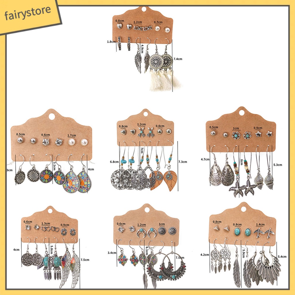 1 Bộ Bông Tai Tròn Bằng Hợp Kim Hình Lông Vũ Thoải Mái Dễ Phối Đồ Dùng Hàng Ngày