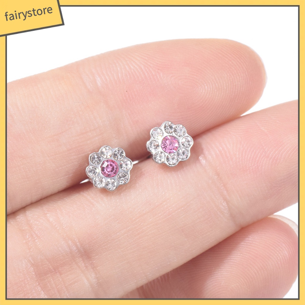1 Khuyên Tai Hình Hoa Đính Đá Zircon Thời Trang Cho Nữ