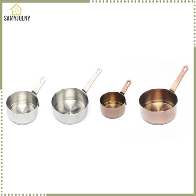 Cốc Đo Lường Mini 50ml / 100ml Bằng Thép Không Gỉ 304 Chống Ăn Mòn Có Lỗ Treo