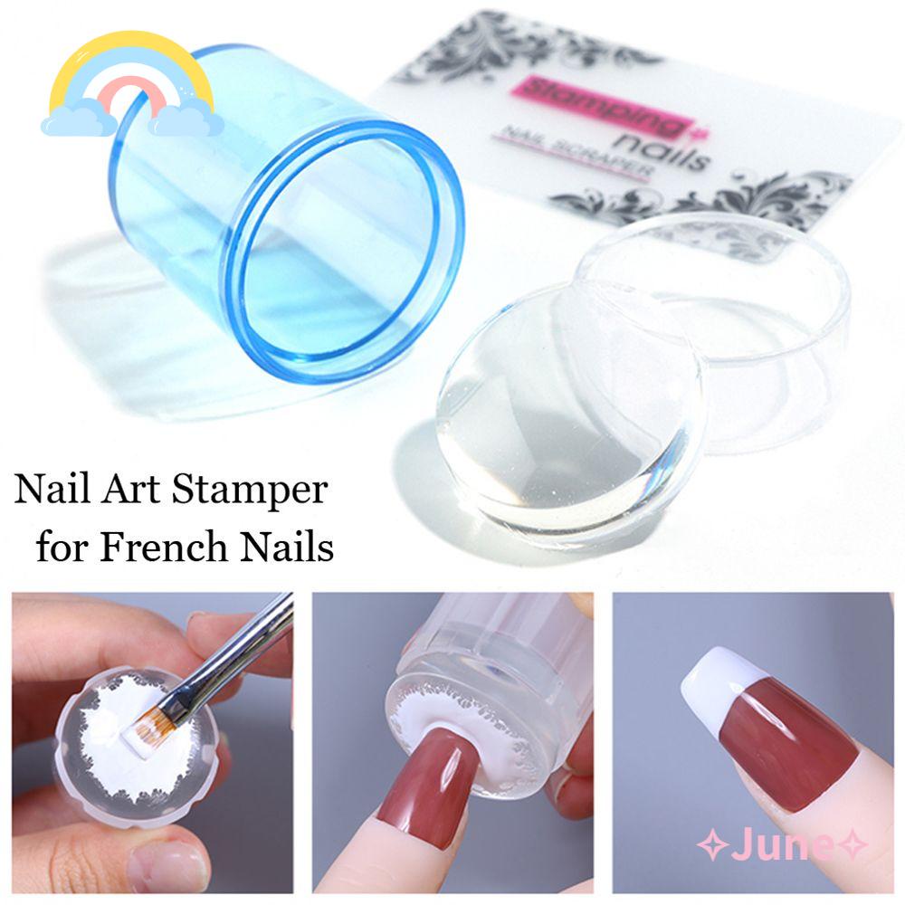 JUNE Dụng Cụ In Hình Trang Trí Móng Tay Nghệ Thuật Bằng Silicone Mềm