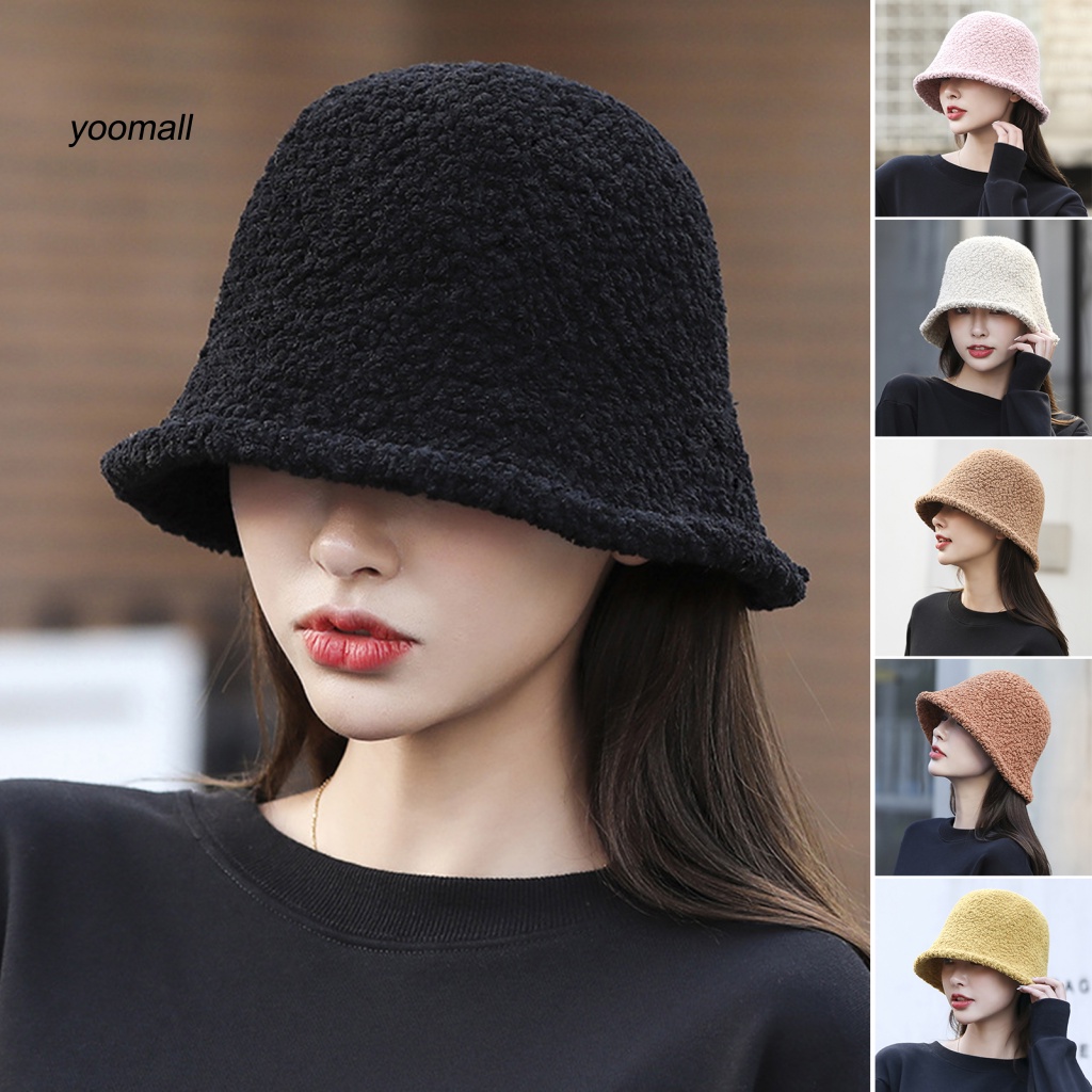 Mũ Tai Bèo Giả Cashmere Vành Ngắn Che Phủ Tai Thời Trang Thu Đông Cho Nữ