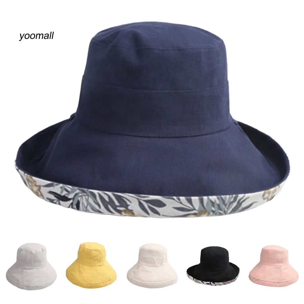 Mũ Vành Tròn Dây Rút Hai Mặt Thời Trang Mùa Hè Cho Nữ