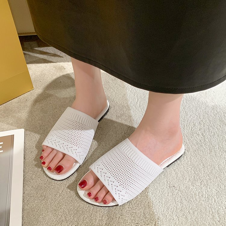 Dép Sandal Đế Bằng Chất Liệu Lanh Thoáng Khí Có Size Lớn 41-43 Thời Trang Mùa Hè Dành Cho Nữ