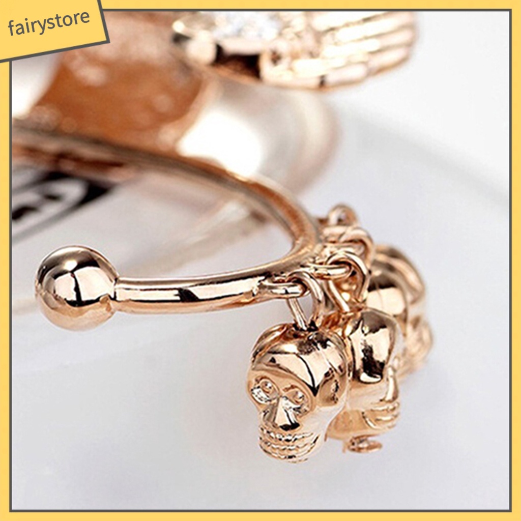 Khuyên Vành Tai Hình Đầu Lâu Đính Đá Cá Tính Cho Nữ