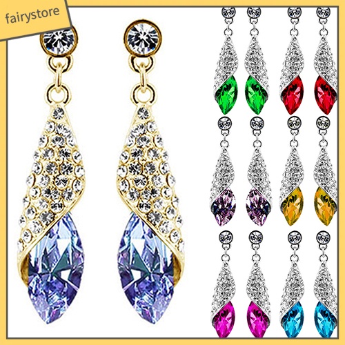 Bông Tai Đính Đá Lấp Lánh Thời Trang Dành Cho Nữ