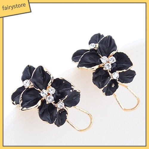 Bông Tai Hình Hoa Đính Đá Trang Nhã Dành Cho Nữ