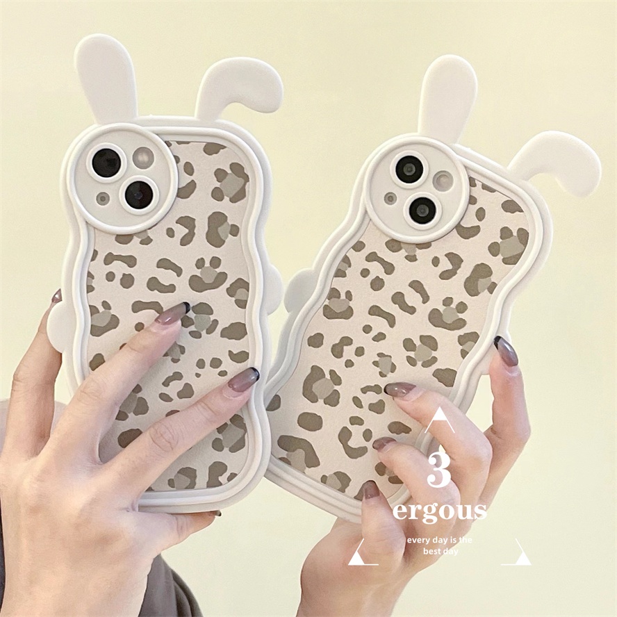 Ear CaseỐp Điện Thoại TPU Mềm Họa Tiết Da Báo Sành Điệu Cho IPhone 14 13 12 11 Pro Max X XR Xs Max