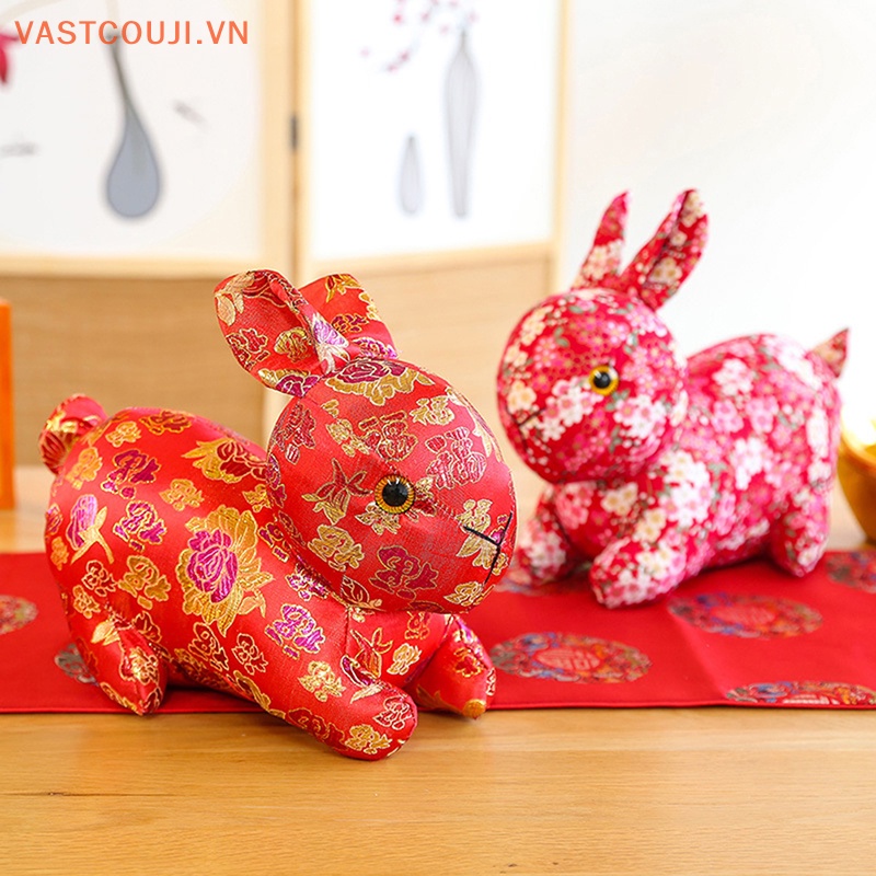 Thỏ Nhồi Bông 20cm Trang Trí Năm Mới Phong Cách Trung Hoa
