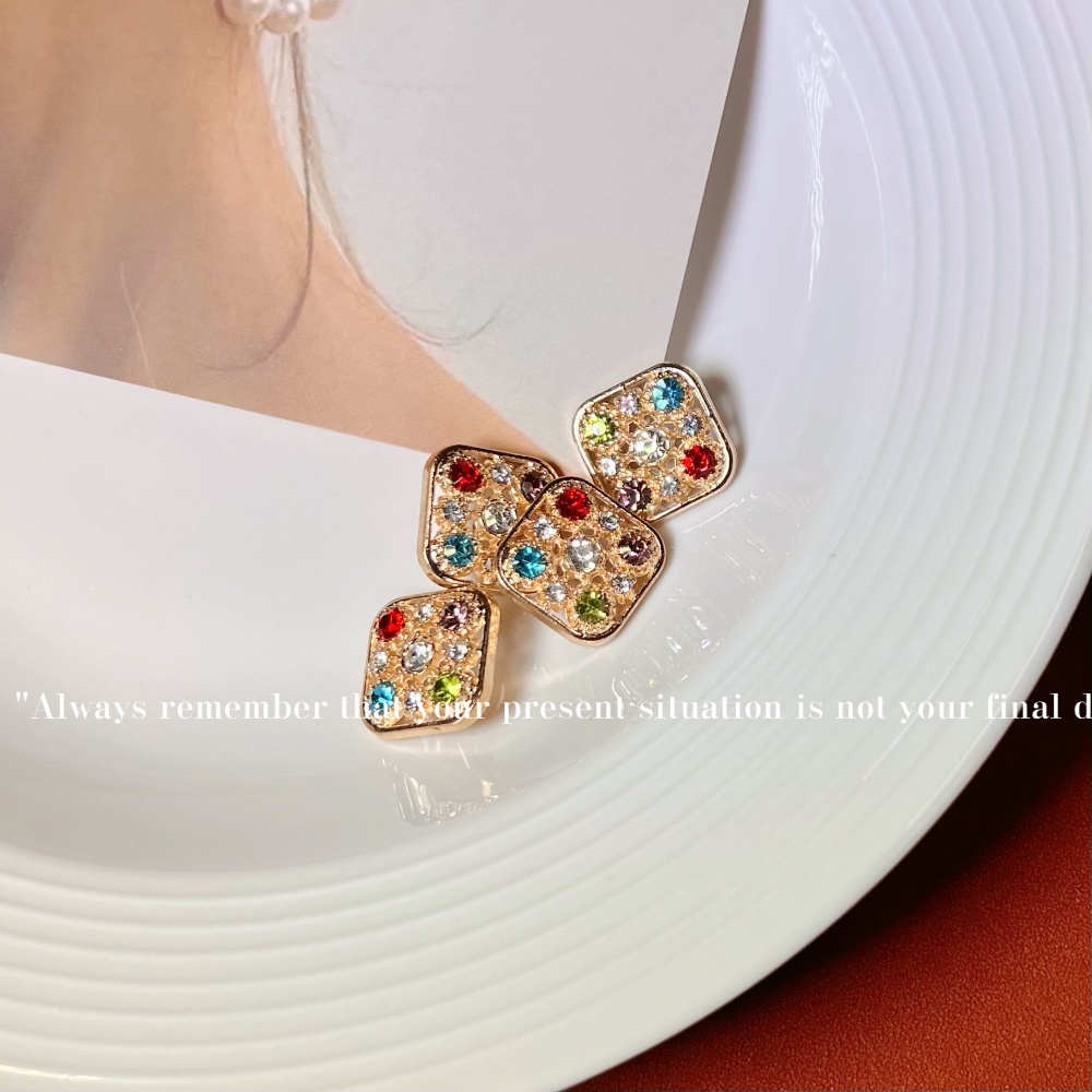 Bộ 5 Nút Áo Khoác Dệt Kim Đính Đá Cao Cấp Phong Cách Vintage Dành Cho Nữ