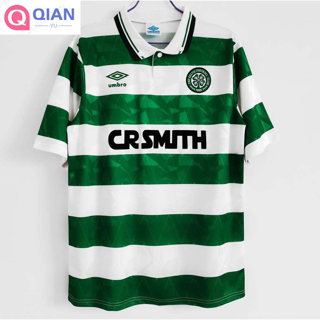 Bộ Quần Áo Bóng Đá Đội Tuyển Celtic 89-91 Phong Cách Retro