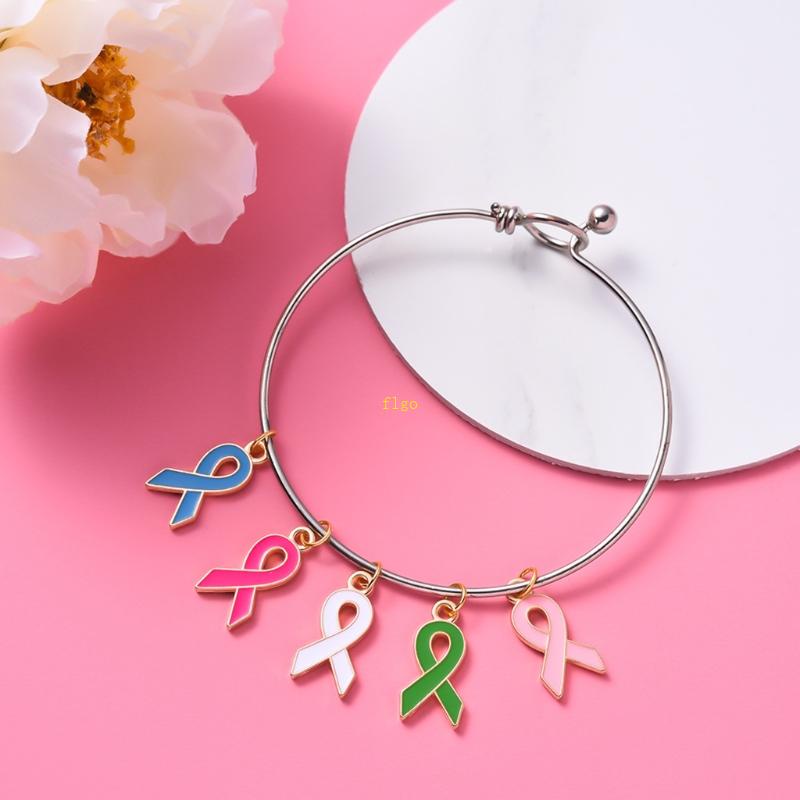 Set 30 Mặt Dây Chuyền Hợp Kim Màu Hồng / Đen / Đỏ Hình Ung Thư Ngực Đính Đá Pha Lê Phong Cách Châu Âu