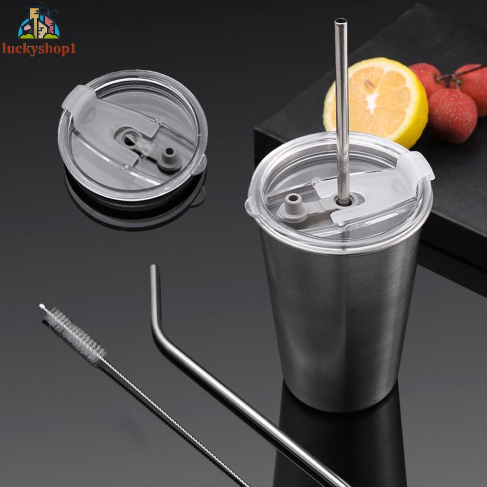 Bình Nước Có Nắp Kèm Ống Hút Dung Tích 500ML Mới