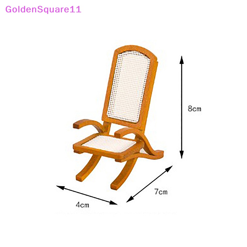 Mô Hình Ghế Mây Mini Màu Vàng Đồng Trang Trí Nhà Búp Bê