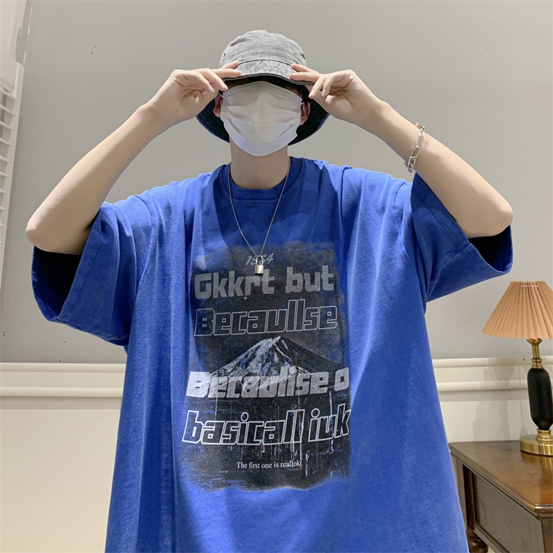 Áo Thun Ngắn Tay Màu Cà Phê In Hình Núi Tuyết Batik Phong Cách Âu Mỹ Cổ Điển Thời Trang Mùa Hè Cho Nam