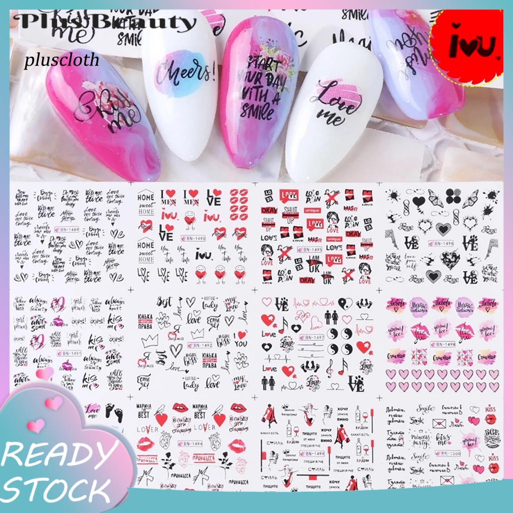 1 Tờ Nhãn Dán Trang Trí Móng Tay Nghệ Thuật Chủ Đề Valentines