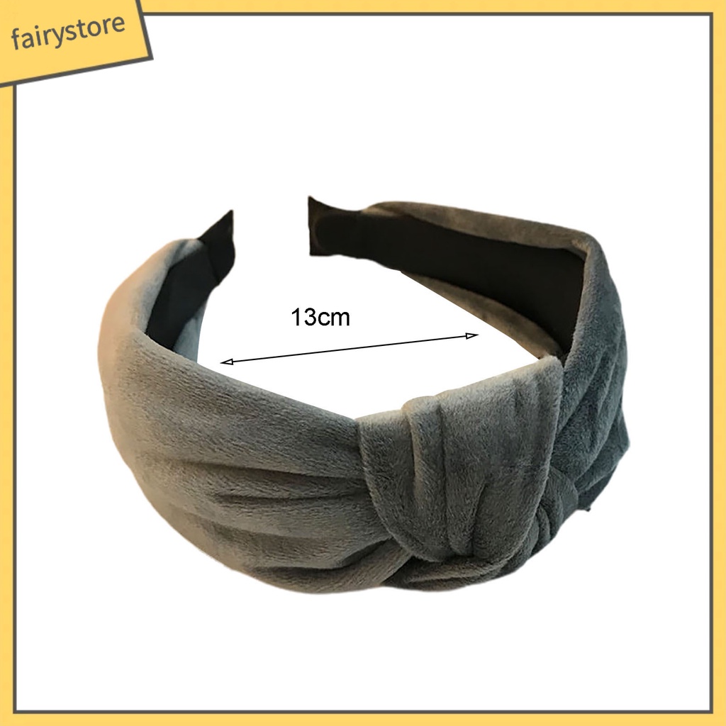 Băng Đô Nhung Thắt Nút Co Giãn Bản Rộng Phong Cách Hàn Quốc Thanh Lịch Cho Nữ Mặc Hàng Ngày