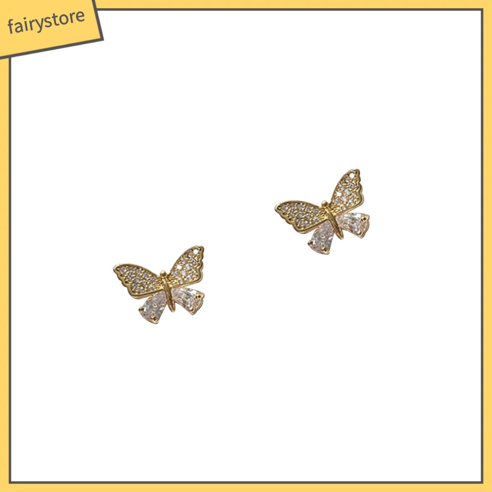 Bông Tai Dài Hình Bướm Bằng Kim Loại Đơn Giản Dành Cho Nữ