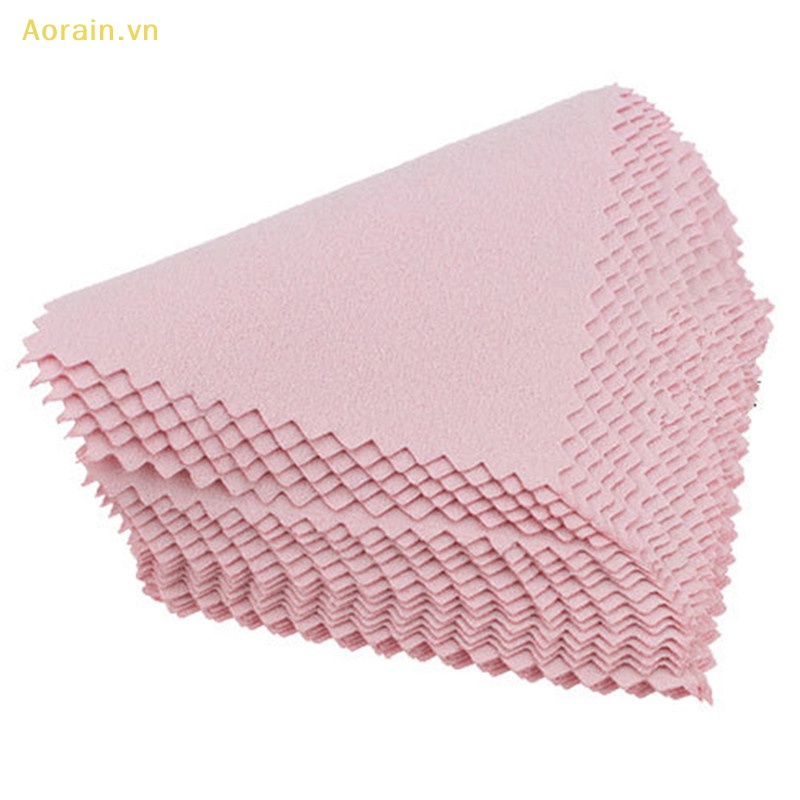 {Aorain} Set 50 Khăn Lau Đánh Bóng Trang Sức Màu Bạc Chống Xỉn Màu
