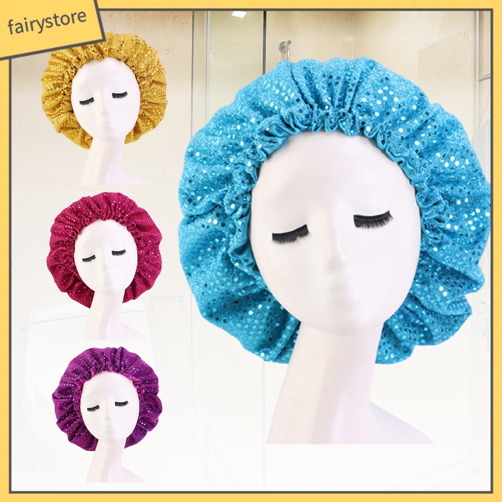 Mũ Trùm Đầu Co Giãn Đính Kim Sa Lấp Lánh Có Thể Điều Chỉnh Chăm Sóc Tóc Khi Ngủ