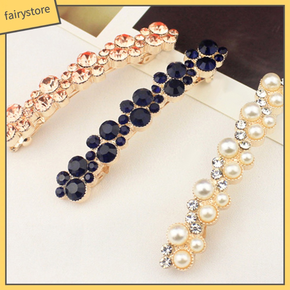 Kẹp Tóc Đính Đá Và Ngọc Trai Nhân Tạo Thời Trang