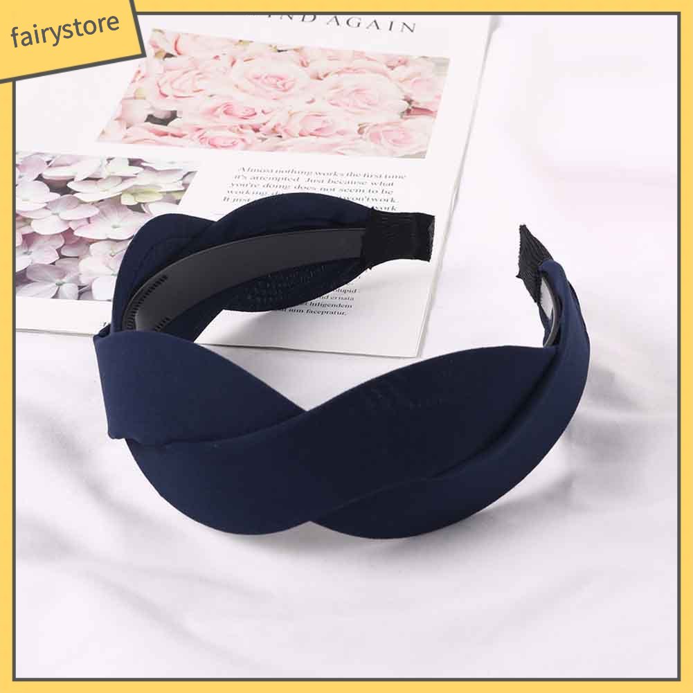 Băng Đô Cài Tóc Màu Trơn Họa Tiết Gợn Sóng Thời Trang Dành Cho Nữ