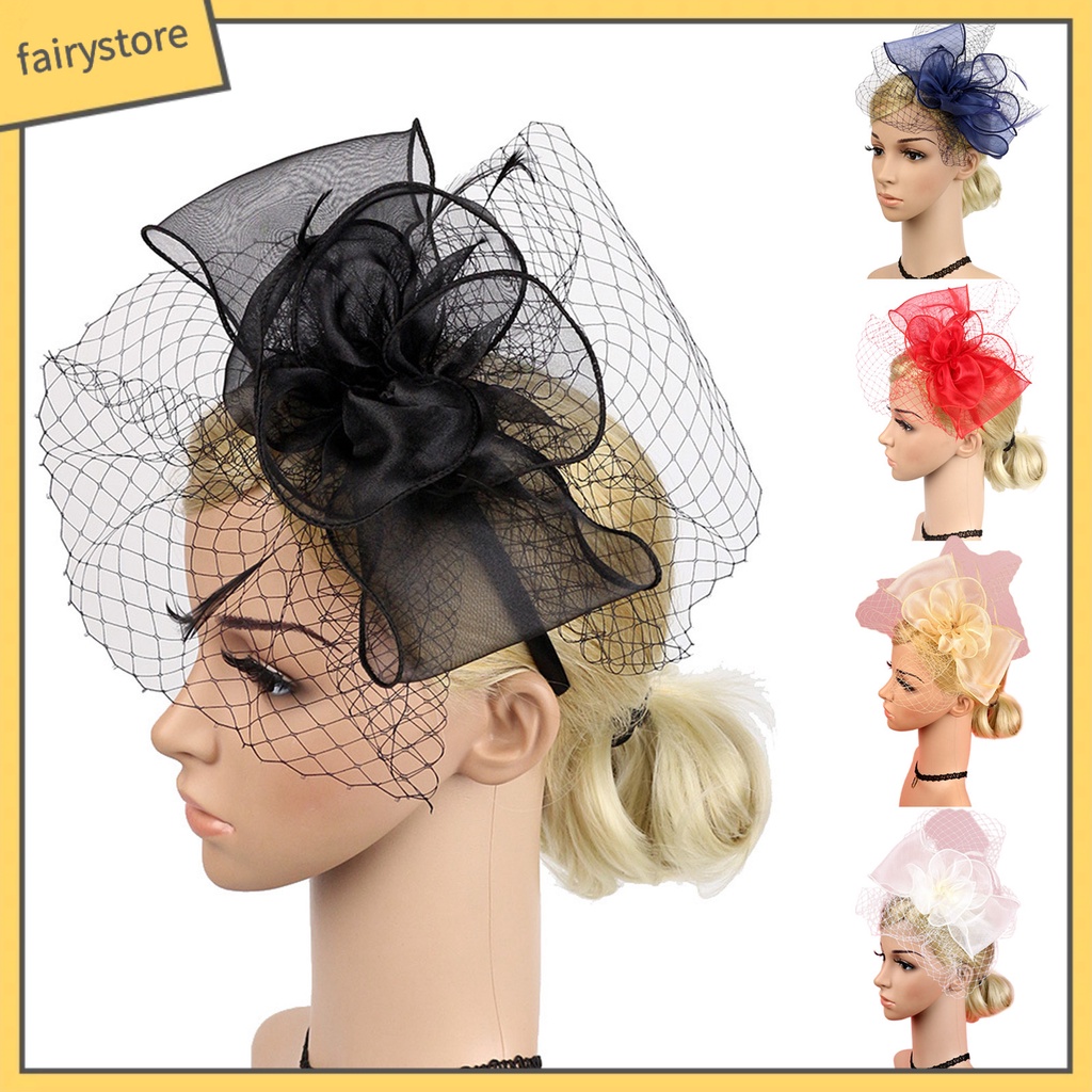 Mũ Lưới Thắt Nơ Phong Cách Hoàng Gia Cổ Điển Dùng Để Trang Trí Tiệc Cưới