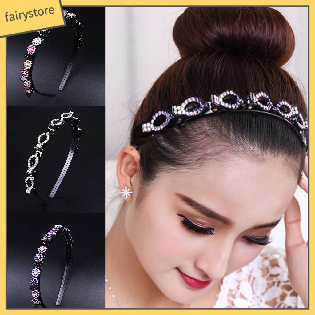 Cài Tóc Hai Lớp Đính Đá Hình Hoa Xinh Xắn Cho Nữ