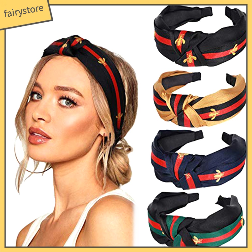 Băng Đô Vải Thêu Hình Ong Thời Trang Dành Cho Nữ