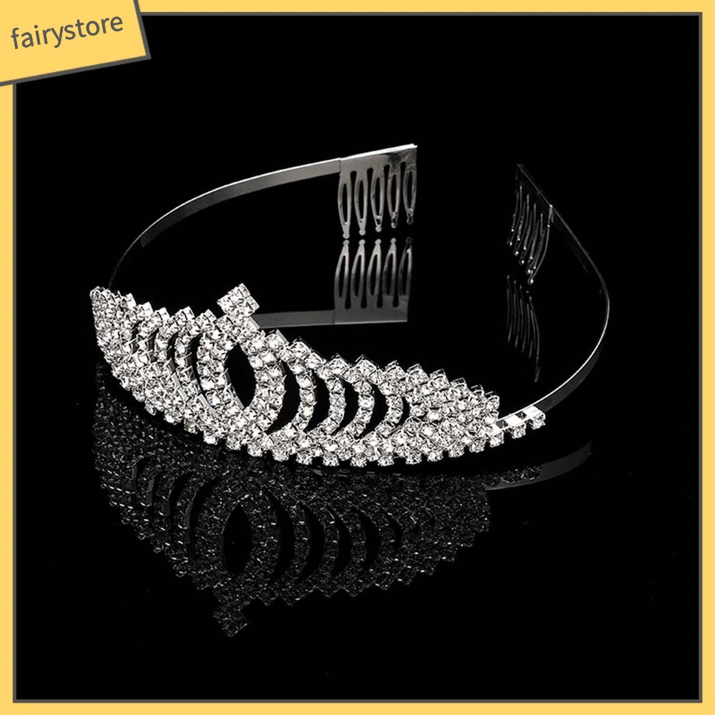 Cài Tóc Hình Vương Miện Đính Đá Nhân Tạo Thời Trang