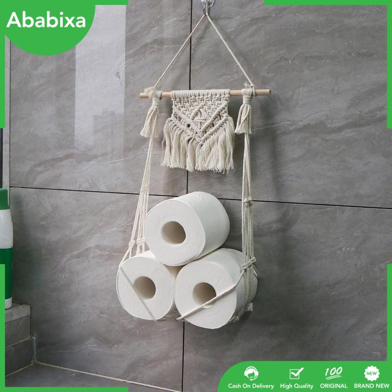 Giá Đỡ Cuộn Giấy Vệ Sinh [Ababixa] Túi Lưới Gắn Tường Trang Trí Phòng Tắm / Nông Trại / Tiệc Cưới