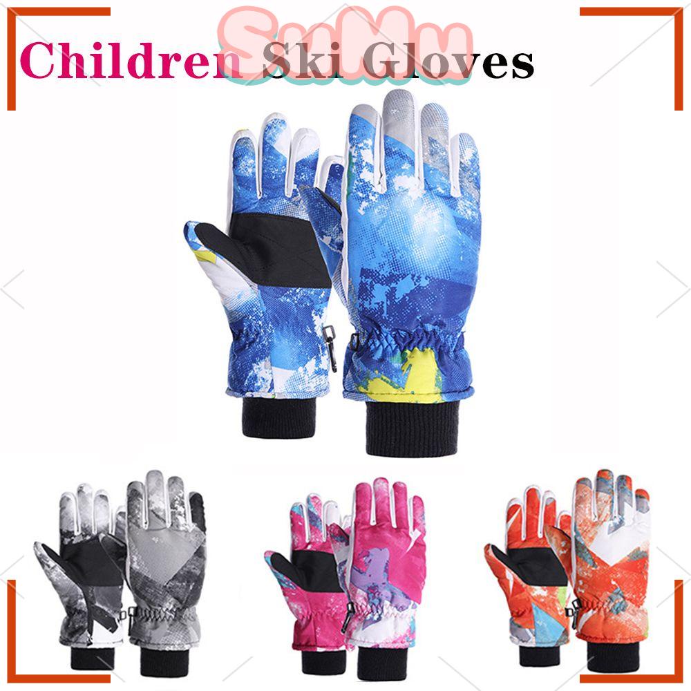 1 Đôi Găng Tay Trượt Tuyết Chống Gió &amp; Nước In Hoạt Hình Cho Bé