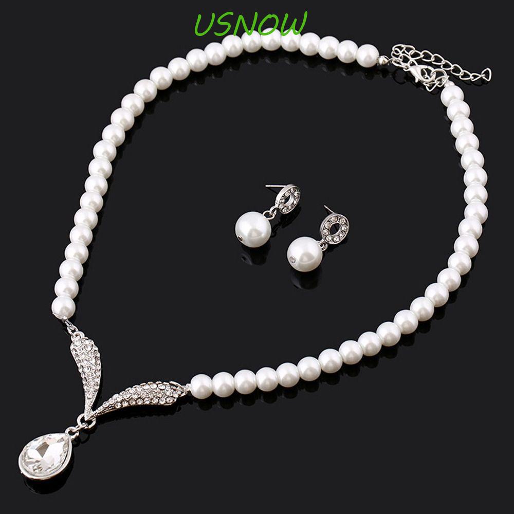 Bộ Trang Sức Cô Dâu Tinh Tế Thời Trang|Khuyên Tai Hợp Kim Dáng Dài Phong Cách Hàn Quốc