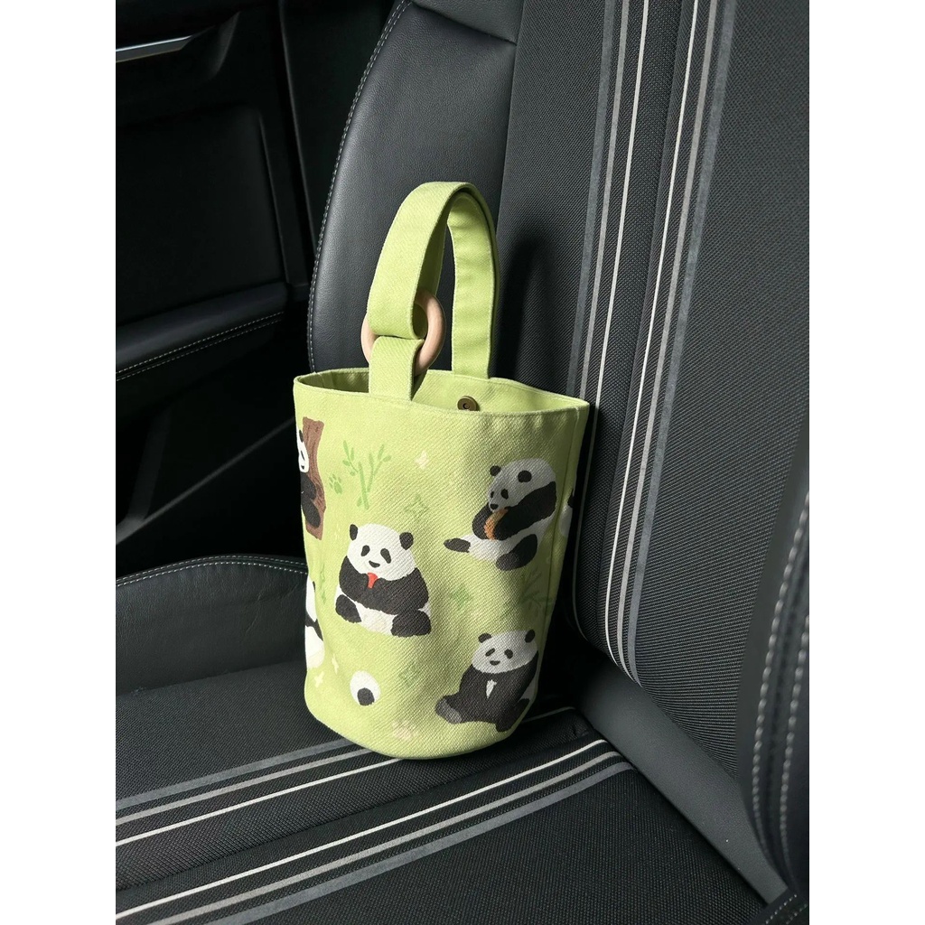 Túi Xách Vải Canvas In Hình Gấu Trúc Dễ Thương Thời Trang Mùa Hè Cho Nữ