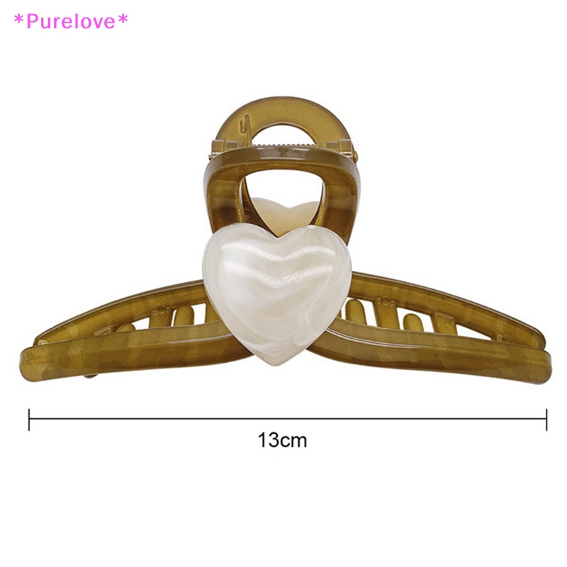 Kẹp Tóc Hình Trái Tim Màu Thạch Phong Cách Vintage Hàn Quốc Dễ Thương Cho Nữ Mới