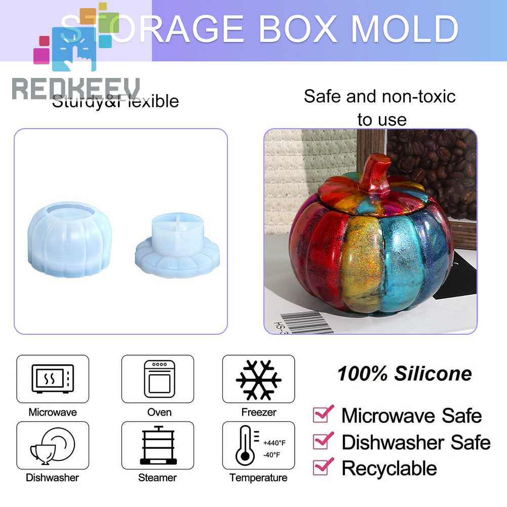 Khuôn Silicone Làm Hộp Trang Sức Hình Quả Bí Ngô