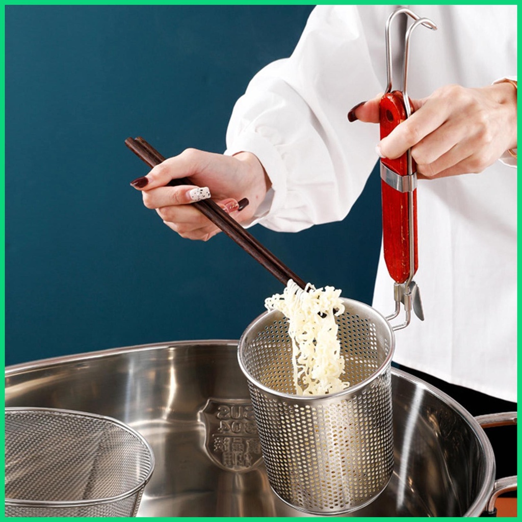 Rây Lọc Mì Ý Bằng Thép Không Gỉ Có Tay Cầm Tiện Dụng Cho Nhà Bếp