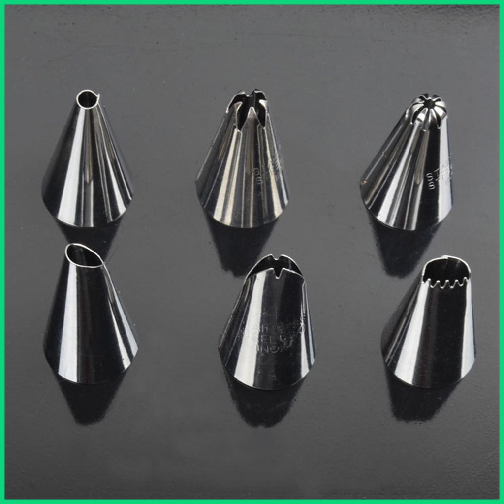 Set 6 Đuôi Bắt Bông Kem Trang Trí Bánh Bằng Thép Không Gỉ