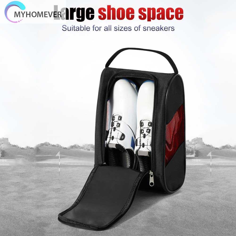 Túi Đựng Giày Chơi Golf Bằng Nylon Có Khóa Kéo Thoáng Khí Tiện Dụng