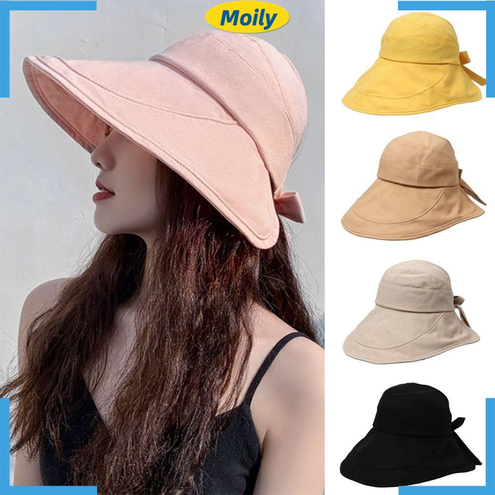 MOILYVN Mũ Bucket Vành Rộng Thiết Kế Đơn Giản Cho Phái Nữ