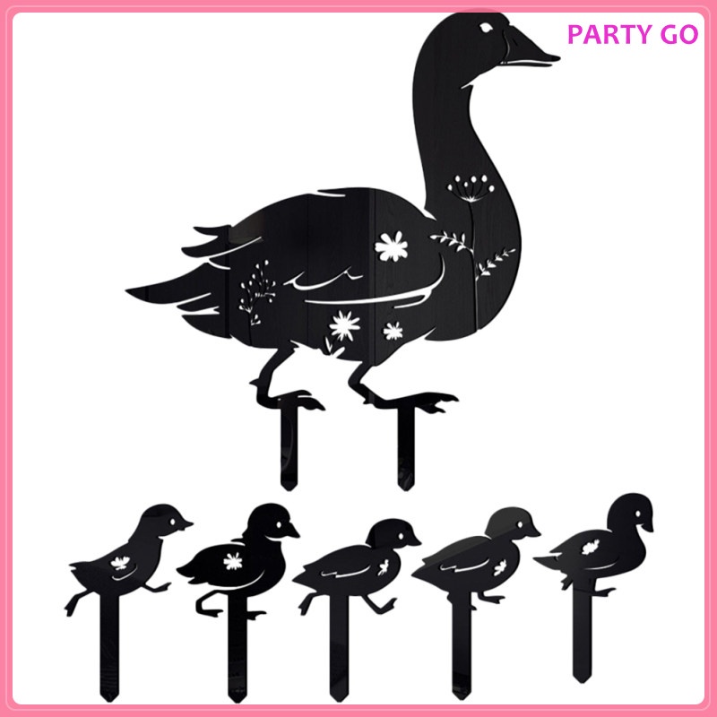 Phụ Kiện Trang Trí Vườn Hình Vịt Bằng Acrylic Màu Đen