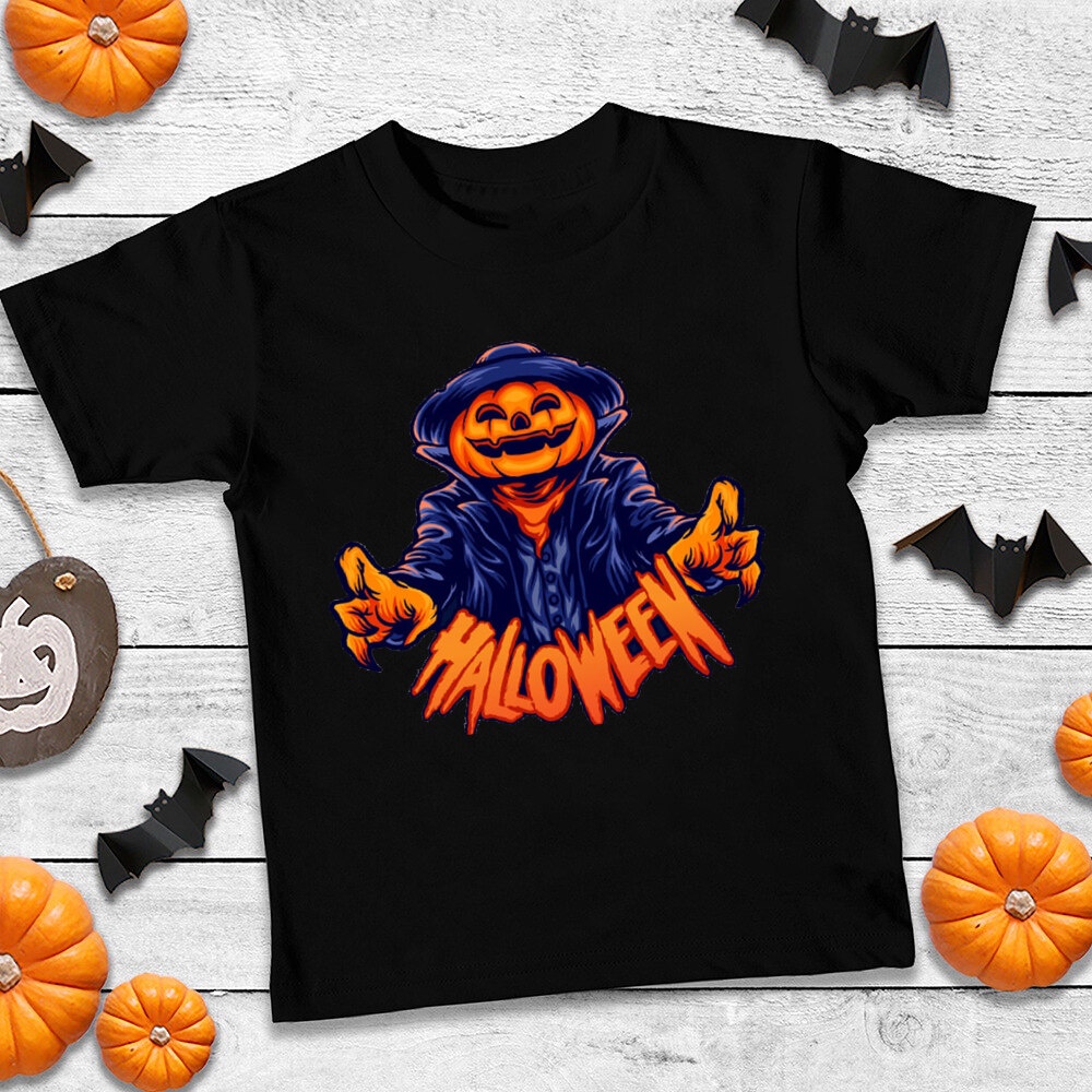 Happy Halloween In Hình Trẻ Em Áo Dễ Thương Áo Hoạt Hình Trẻ Em Ma Áo Thun Thường Ngày Halloween Đảng Tay Ngắn Top Halloween