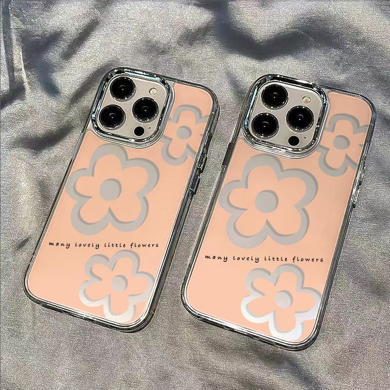 ✅Ốp Điện Thoại Dẻo Màu Đen / Đen Họa Tiết Hoa Xinh Xắn Chống Sốc Cho iPhone12 IMAO 8 14pro 13max117plus