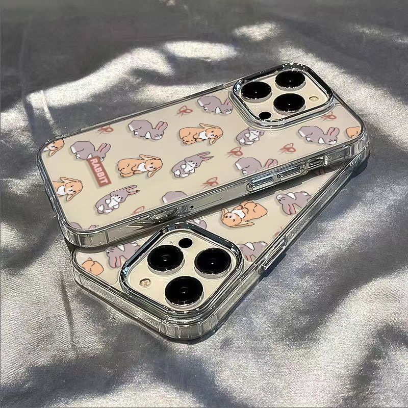 ✅Ốp Điện Thoại Dẻo Họa Tiết Gấu Nâu / Thỏ Xám Dễ Thương Chống Sốc Cho Iphone12 14pro8 713iPhone12 max