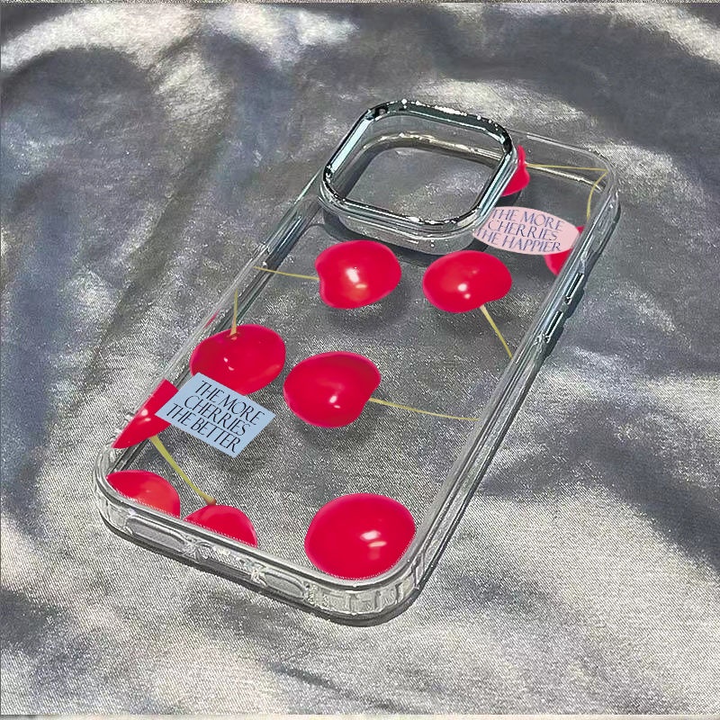 ✅Ốp Điện Thoại Mềm Chống Sốc Họa Tiết Quả Cherry Lớn Cho Iphone 12 13 11 14pro 87Plus Max