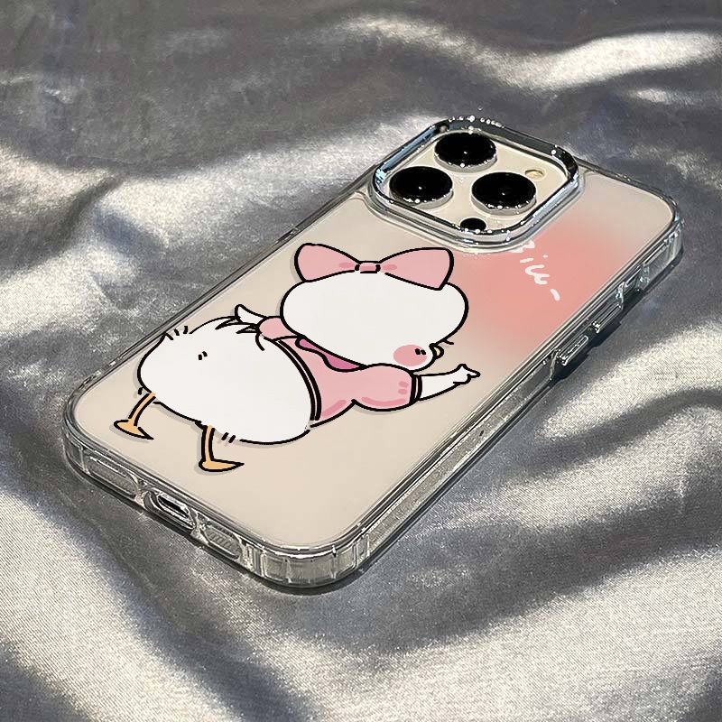✅Ốp Điện Thoại Dẻo Họa Tiết Chú Vịt / Hồng Dễ Thương Chống Sốc Cho Iphone max13 11714pro plus8iPhone12 PZQS