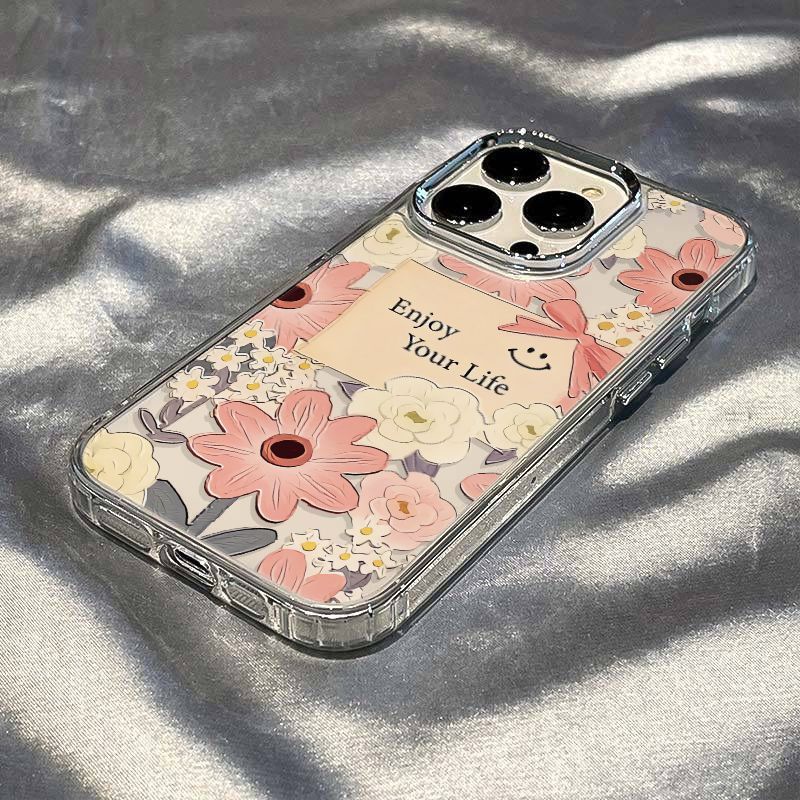 ✅Ốp Điện Thoại Mềm Chống Sốc Họa Tiết Hoa Đơn Giản Có Ngăn Đựng Thẻ Cho iPhone12plus14promax 117 / 813